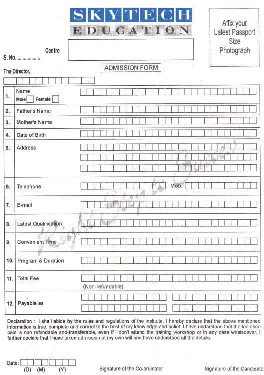 Admission Form